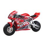 Razor 24 Volt Mini Electric Bike 1 Speed Dirt Racing Motorcycle Pocket Rocket with 10 Inch Pneumatic Tires, Speeds up to 15 MPH, Ages 13 and Up, Red