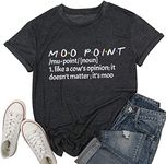 It's a Moo Point T Shirt Women Funny Friends TV Show Shirts Short Sleeve Crew Neck T-Shirt Tee Top (XX-Large, Black)