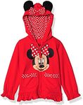 Nickelodeon Little Girls' Minnie Polka-Dot Bow Hoodie, Red, L-6X