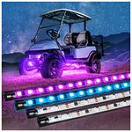 4PCS Golf Cart Underbody Light Kit with Canopy Lights, Underglow LED Strip for Yamaha EZGO Club Car, 24 Modes Multicolor RGB Music Sync IP67 Waterproof