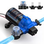 LumaBrite Caravan Water Pump 12V 3.0GPM 50PSI RV Diaphragm Water Pump Self-Priming with Heavy Duty Pressure Switch and Strainer for RV, Marine, Yacht, Caravan