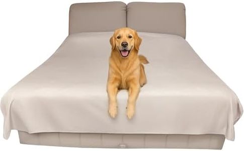 SILLY LEGACY Thin Reversible Waterproof Protective Cover or Liner for Bed or Couch, for Dogs and Cats, Babies; Incontinence, Dirt, Drool (King Size, 100 x 96 inch) (Beige)