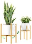 EKNITEY Adjustable Plant Pot Stand: Indoor Outdoor Modern Flower Holder Metal Plant Rack Organizer Planter Stand for Garden Patio Corner Bathroom Living Room Balcony Home Office (Gold)