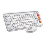 Logitech POP ICON Combo, Bluetooth Keyboard and Mouse Combo, Comfortable Typing, programmable Keys and Buttons, Quiet clicks, Easy-Switch up to 3 Devices - Off-White