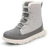 DREAM PAIRS Womens Winter Boots Cozy Faux Fur Anti-Slip Snow Boots Lace Up Comfort Stylish Ankle Booties for Cold Weather City Walk,Size 11,Light Grey,SDSB2404W