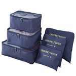 Styleys Polyester Set Of 6 Packing Cubes Travel Organizer Bag (Navy Blue_S1037), 30 CM