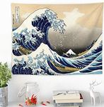 Jation The Great Wave Off Kanagawa Tapestry Mount Fuji Ocean Wave Wall Hanging Art for Home Headboard Bedroom Living Room Dorm Decor in 51x60 Inches