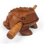 Mini Wooden Croaking Frog Güiro - Fair Trade Percussion Instrument - Fun for all Ages.