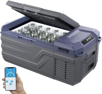 VEVOR Glacière Portable à Compression 15 L, Réfrigérateur de Voiture Maison 12/24 V CC et 100-240 V CA, Mini Frigo à Zone Unique, -20 °C à 20 °C Température Réglable, pour Camion Camping Extérieur