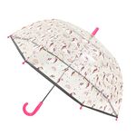 SMARTBULLE Child Umbrella Transparent Birdcage - Fluorescent border : Windproof; Diameter=71cm; Manual opening; Girl umbrella; Design: Unicorn