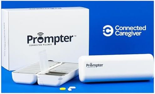 Prompter Connected Pillbox, Smart Pill Reminder Management with Lights, Cell Alerts, Caregiver Monitoring and Notifications for Potential Missed Doses, Organize Pills and Stay Organized