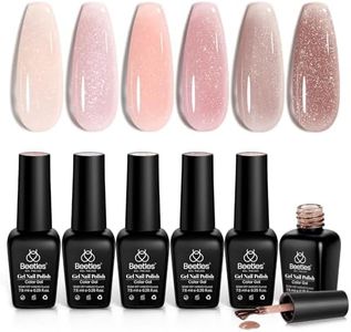 beetles Gel Polish Gel Polish 6 Pcs Jelly Shimmer Giltter Nails Lady with Dreams Collection Transparent Pink Beige Gel Nail Art Soak Off Nail Uv Lamp Needed Diy Spring Nail Art Manicure