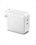 100W USB C Charger, Spigen Dual USB C Wall Charger [GaN II] Type C PD 3.0 Power Adapter with Foldable Plug, Fast Charging for MacBook iPad M2 M1 Pro Air USB-C Laptop HP Dell XPS iPhone 15 14 Pro Max