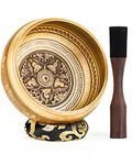 6.0” Extra Large Tibetan Singing Bowls, Singing Sound Bowl with instructions, mallet, singing bowl cushion,and gift box 100% Nepal Handmade Self Care Gifts for Women