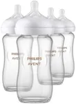 Philips AVENT Glass Natural Baby Bottle with Natural Response Nipple, Clear, 8oz, 4pk, SCY913/04