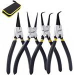 WJSX Snap Ring Pliers Set 4 x 175 mm Non-Slip Handles with Packaging