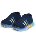 FootStation: Kid's LED Light-Up Shoes | Age 18M to 5Y | Soft Insole | Durable Lights | Breathable | Jugnu 5-10 (N.Blue, 4 Years)