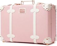 urecity Vintage and Cute Carry-on Overnight Case Non-wheeled Mini Leather Trunk Suitcase with Shoulder Strap