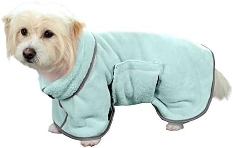 JCOLUSHI Dog Robes for After Bath, Soft Dog Bathrobe for Small Medium Large Dogs, Super Absorbent Microfiber Pet Bathrobe Fast Drying Towel for Dogs Puppy Cats (S)