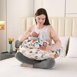 YOHEER Nursing Pillow for Breastfeeding,Plus Size Baby Feeding Pillows with Removable Washable Cotton Slipcover, Adjustable Waist Strap,More Support for Mom and Baby