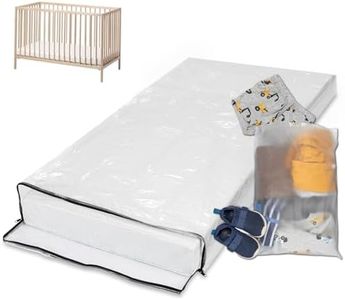 Wenses Crib Mattress Storage Bag with Zipper, 5 Mil Clear Plastic Cover for Moving, Includes Accessory Bags