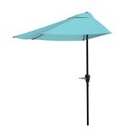 Pure Garden 50-145-B 9' Half Round Patio Umbrella, Blue