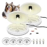 Flea Traps for Home,2pcs Flea Lamp Traps for Home,Non-toxic Flea Light Traps for Indoor,Flea Light Traps With 4 Sticky Pads,Flea Killer for Carpets Bedding House Inside (B)