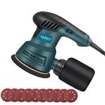 KROST Random Orbital Sander 350W, Electric Sander Copper Armature, Disc dia 125mm, 12000RPM with Variable Speed Control and Dust Collection - Corded Electric