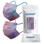 QUARANT Meltblown - Dual SMMS Fabric 4 Ply Designer Protective Face Mask with Nose Clip and Reusable Travel Pouch, Fashion That's Safe (Prism Combo, Pack of 50) for Unisex