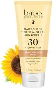 Babo Botanicals Daily Sheer Mineral Tinted Sunscreen SPF30 - Natural Zinc Oxide & Titanium Dioxide - Tinted - Healthy Glow - Fragrance-Free -Rosehip Oil & Hyaluronic Acid - For Face - For all ages