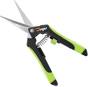 Zegos Titanium-Coated Pruning Snips 1 Pack Trimming Scissors with Curved Blades for Garden Pruning Shears,Bud Leaves, Flowers, Herbs, Bonsai (Curved Blades)