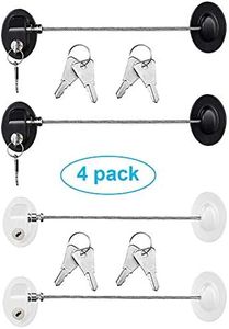 4 Pack Refrigerator Door Lock with Keys Adhesive Fridge Freezer Door Lock File Drawer Lock for Child Safety and Privacy, 2 Black and 2 White