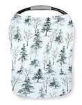 Pobi Baby Premium Multi-Use Cover - Nursing Cover, Baby Car Seat Covers, Shopping Cart, High Chair, and Breastfeeding Cover - Ultra-Soft, Stretchy, Woodland Scarf for Baby and Mom (Magical Woods)