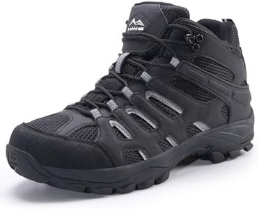 Men's Waterproof Slip Resistant Hiking Boots Outdoor Trail Trekking Camping Casual Walking Composite Toe Hunting Shoes Mountain Travel Lightweight Mid Ankle Lace up (Black, Men, 11, Medium)