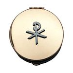 Pyx With Chi-Rho Cross (PS131) - 1 1/2 Diameter, 1/2 Deep, Polished Brass by Cathedral Art