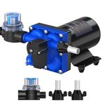 LumaBrite 12v Water Pump, 6GPM 70PSI Caravan Water Pump Self-Priming Diaphragm Water Pressure Pump with Heavy Duty Pressure Switch and Strainer for RV, Marine, Yacht, Caravan