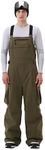 HIGH EXPERIENCE Men Ski Bib 3L Snowboard Baggy Pants Snow Overalls Waterproof Windproof Insulate Warm Winter (Army Green, Large)
