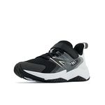 New Balance Unisex Kids Rave V2 Hook & Loop Running Shoe, Black/White, 3 Little Kid US