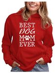 Tstars - Best Dog Mom Ever! Gift for Dog Lover Women Hoodie XX-Large Red