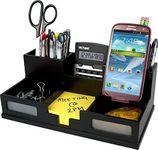 Victor 9525-5 Midnight Black Desk Organizer with Phone Holder