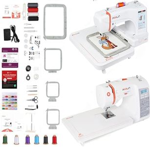Poolin EOC06 Embroidery Machine 7.9x11 inch and Eoc02 Sewing Machine with 200 Stitches for Beginners