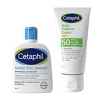 Cetaphil Gentle Skin Cleanser 118 ml Daily Defence SPF for Sensitive Skin, SPF 30 Moisturiser/SPF 50 Mineral Sunscreen, Packaging May Vary