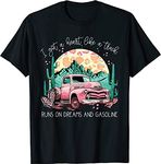 Runs On Dreams and Gasoline ｜ I Got A Heart Like A Truck T-Shirt (Black,L)