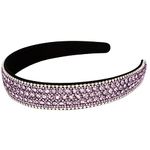 Wecoe Purple Rhinestone Headband for Women and Girls, Nonslip Fashion Bling Sparkly Crystal Diamond Thin Headband, Holiday Birthday Gift, Hair Accessories (1 Count, Pack of 1)