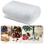 Christmas Artificial Snow Blanket 1 Pack, 80 x 240cm Artificial Cotton Snow Roll for Christmas Decorating, White Soft Fluffy Fake Snow Cover for Creating a Winter Wonderland Village Crafts Backdrop