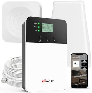 Cell Phone Signal Booster, Covers 6,000 sq ft with 2 Indoor Antennas for All US Carriers, Cell Phone Booster for Home Office and Destination RV 4G 5G LTE Verizon AT&T T-Mobile APP Support FCC