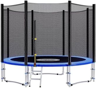 Monzana® 10ft Complete Trampoline Set | 305cm With Safety Net Access Ladder Edge Cover Spring Tool | Home Childrens Garden Outdoor | Blue Black