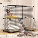 YITAHOME Indoor Cat Cage 2 Tier Kitten Cage, Versatile DIY Playpen for Cats, Small Animals, for Home, RV Travel, and Camping