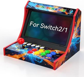 Retro Arcade Stick for Switch 2/OLED/Switch,Mini Arcade Machine Cabinet with 12 Game Card Slots & SD Card,Support Turbo (neon)