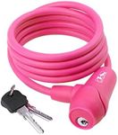 M-Wave Silicone-Covered Bicycle Cable Lock, 5' x 8mm, Pink